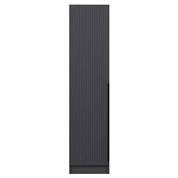 Minar Mobilya Minar Kale 1 Kapaklı Raflı Antrasit Antrasit Çizgili Mebran 190 CM Dolap