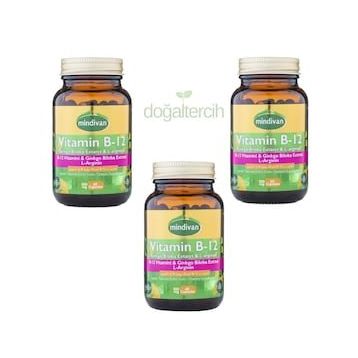 Mindivan Vitamin B12 Ginkgo Biloba Arginine 3x60 Kapsül