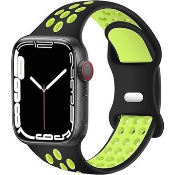 Minesk Siyah Apple Watch 1/2/3/4/5/6/7/8/SE Uyumlu Seri Silikon Kordon Kayış