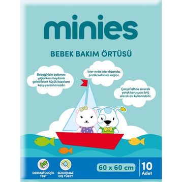 Minies 60x60 cm 2x10 Adet Bebek Bakım Örtüsü
