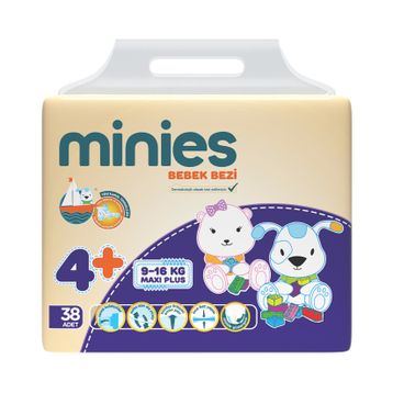 Minies No:4+ Maxi Plus 38 Adet Bebek Bezi