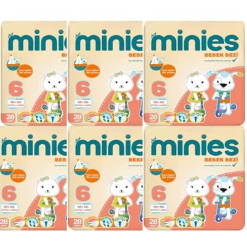 Minies No:6 XLarge 168 Adet Bebek Bezi