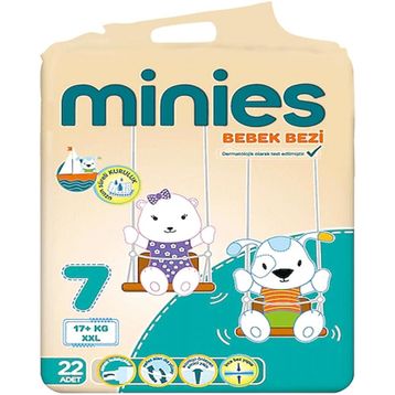 Minies No:7 XXLarge 22 Adet Bebek Bezi