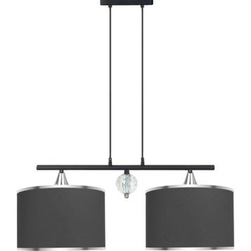 Minimal Lambent Line Crystal Plafonyer Kumaş Gri Avize