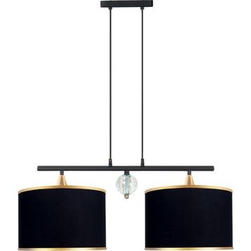 Minimal Lambent Line Crystal Plafonyer Kumaş Siyah Avize