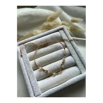 Minimal Opal Taşı Ayarlanabilir İp Halhal