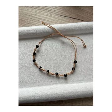 Minimal Şungit Taşı İp Halhal