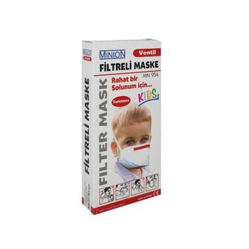 Minion Ventil MN954 Kırmızı Doğal Kauçuk Filtreli Çocuk Maske