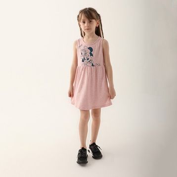 Minnie Mouse D4860-3 Pembe Melanj Kız Çocuk Elbise