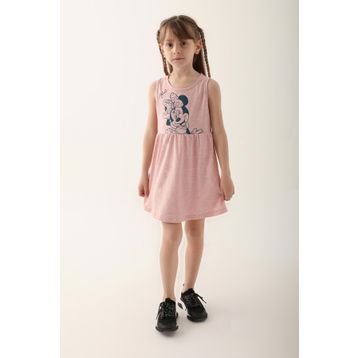 Minnie Mouse D4860-3 Pembe Melanj Kız Çocuk Elbise