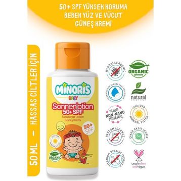 Minoris Baby Organik 50 Spf 50 ml Bebek Güneş Kremi