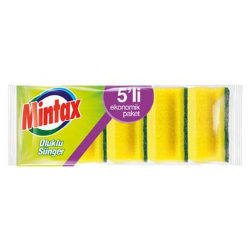 Mintax 5 Adet Oluklu Bulaşık Süngeri