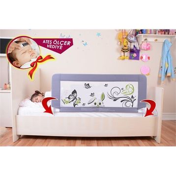 Miny Baby Gri Portatif Katlanabilir Yatak Bariyeri
