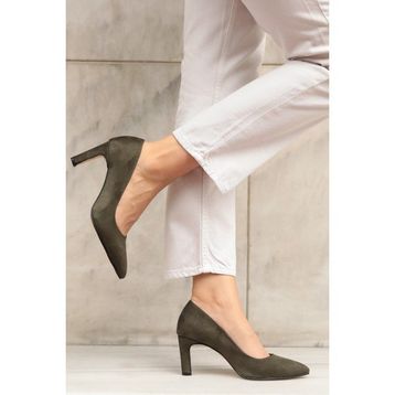 Mio Gusto 01252GNS Lita Haki Yeşil Renk Süet Kadın Stiletto Topuklu Ayakkabı