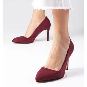 Mio Gusto Basic Bordo Kadın Stiletto Ayakkabı
