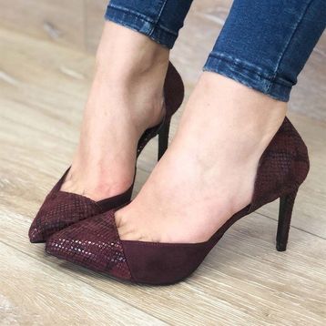 Mio Gusto Brien Bordo Yılan Stiletto
