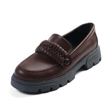 Mio Gusto Judi Kahverengi Kalın Tabanlı Kadın Loafer Ayakkabı