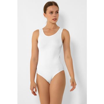 Miorre 001-000137 Beyaz Çıtçıtlı Kalın Askılı Çıtçıtlı Kadın Body
