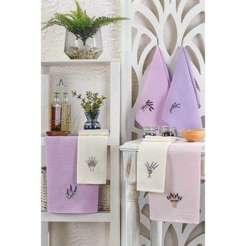Mira Home Lavender Flower 30x50 cm 6 Parça Mutfak Kurulama Bezi