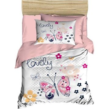 Mira Home Lovely Butterfly Dijital Baskılı 3D Pamuklu Yenidoğan Bebek Nevresim Takımı