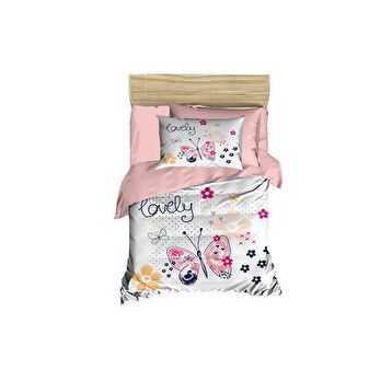 Mira Home Lovely Butterfly Dijital Baskılı 3D Pamuklu Yenidoğan Bebek Nevresim Takımı