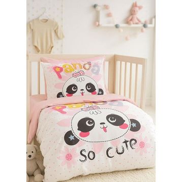 Mira Home Panda So Cute %100 Pamuklu Yenidoğan Kız Bebek Nevresim Takımı