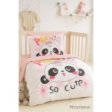 Mira Home Panda So Cute %100 Pamuklu Yenidoğan Kız Bebek Nevresim Takımı