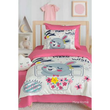 Mira Home Wish Rabbit Dijital Baskılı 3D Pamuklu Yenidoğan Bebek Nevresim Takımı