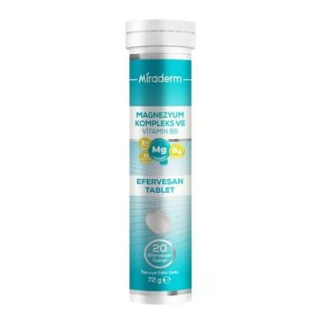 Miraderm Magnezyum Kompleks Vitamin B6 20 Efervesan Tablet
