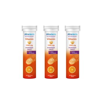 Miraderm Vitamin C 1000 mg 20 Efervesan Tablet