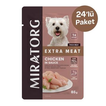 Miratorg Adult Mini Gravy Tavuk Etli 24x85 gr Küçük Irk Köpek Yaş Maması