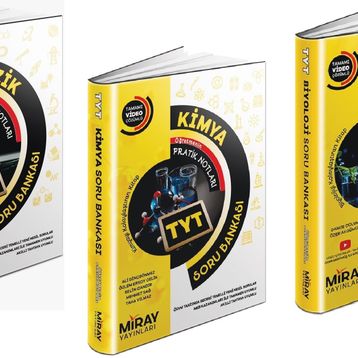 Miray 3 Kitap 2023 Tyt Fizik + Kimya + Biyoloji Soru Bankası Seti