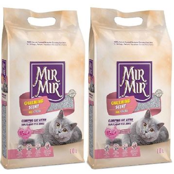 MırMır 2x10 lt Bebek Pudralı Tozsuz Topaklanan Kedi Kumu
