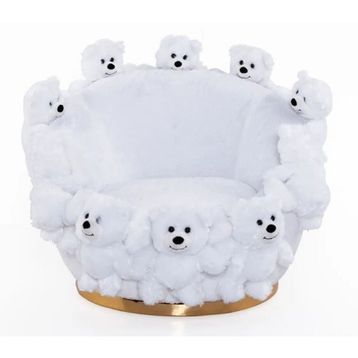 Miss Worble Teddy Bears Kids Pofuduk Beyaz Berjer Koltuk