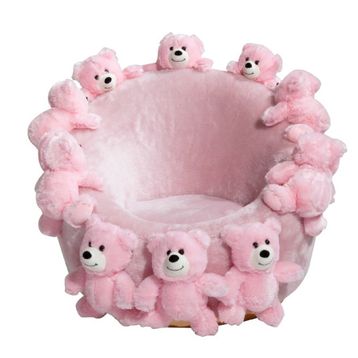 Miss Worble Teddy Bears Kids Pofuduk Pembe Berjer Koltuk