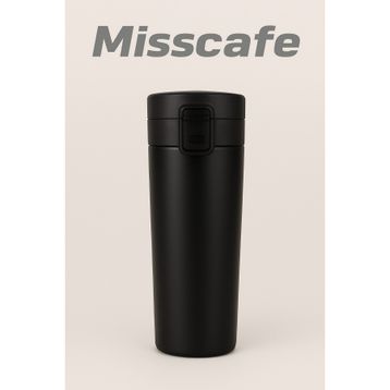 MİSSCAFE Snape Filtreli Çift Katmanlı Mug Mat Siyah 380 ml Termos Bardak