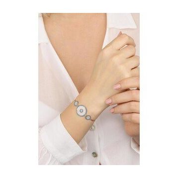 Mistik Silver 3 Gözlü Turkuaz Nazar Boncuğu Gümüş Bileklik