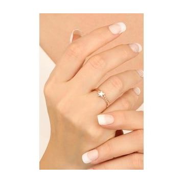 Mistik Silver Beyaz Mine Yıldız Gümüş Eklem Yüzüğü
