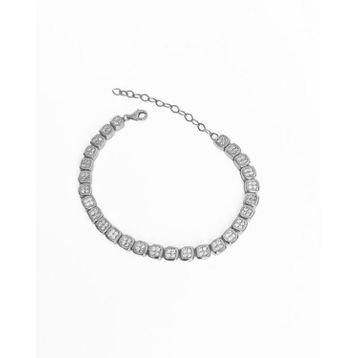 Mistik Silver Beyaz Taşlı Gümüş Bileklik