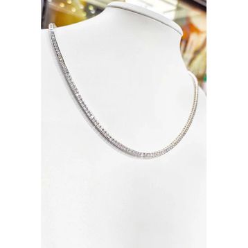 Mistik Silver Beyaz Taşlı Gümüş Choker Kolye