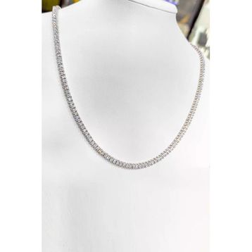 Mistik Silver Beyaz Taşlı Gümüş Choker Kolye