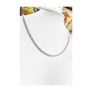 Mistik Silver Beyaz Taşlı Gümüş Choker Kolye