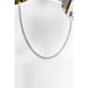 Mistik Silver Beyaz Taşlı Gümüş Choker Kolye