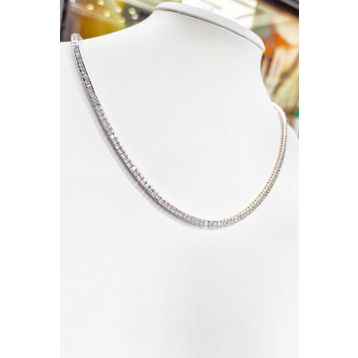 Mistik Silver Beyaz Taşlı Gümüş Choker Kolye