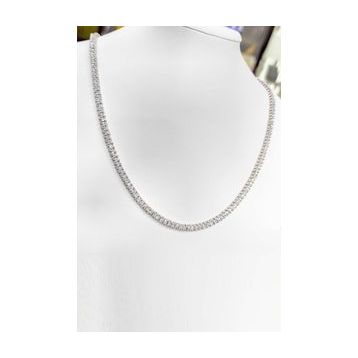 Mistik Silver Beyaz Taşlı Gümüş Choker Kolye
