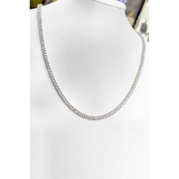 Mistik Silver Beyaz Taşlı Gümüş Choker Kolye