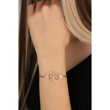 Mistik Silver Beyaz Taşlı Kelepçe Gümüş Bileklik
