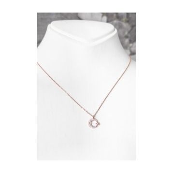 Mistik Silver Beyaz Taşlı Küçük Ay Yıldız Gümüş Kolye