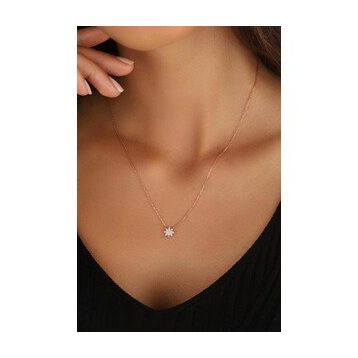 Mistik Silver Beyaz Zirkon Taşlı Küçük Yıldız Gümüş Kolye