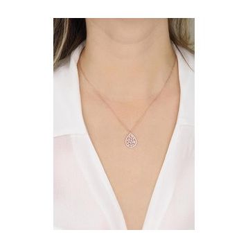 Mistik Silver Damla Taşlı Gümüş Baget Kolye